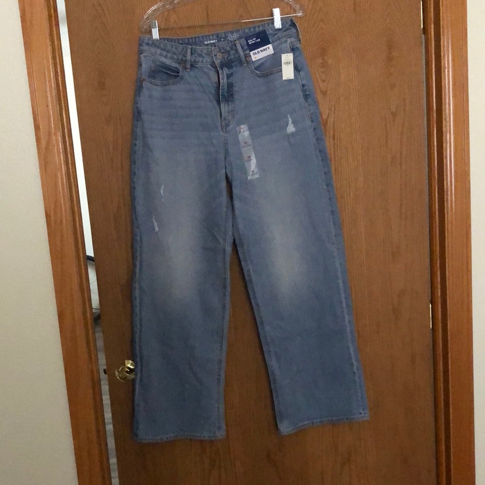 old navy high rise wide leg jean